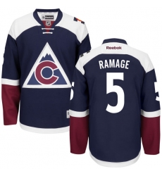Women's Reebok Colorado Avalanche #5 Rob Ramage Authentic Blue Third NHL Jersey