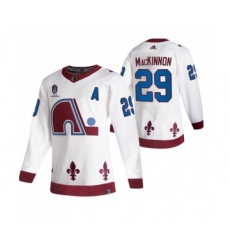 Men's Colorado Avalanche #29 Nathan MacKinnon 2022 White Stanley Cup Champions Patch Stitched Jersey