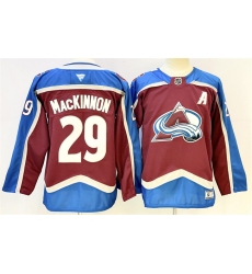 Men's Colorado Avalanche #29 Nathan MacKinnon Burgundy 2024-25 With A Stitched Jersey