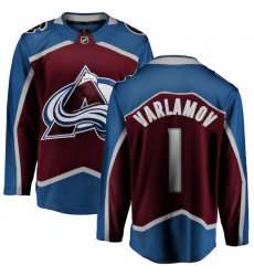 Youth Colorado Avalanche #1 Semyon Varlamov Fanatics Branded Maroon Home Breakaway NHL Jersey