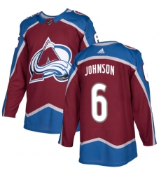 Youth Adidas Colorado Avalanche #6 Erik Johnson Premier Burgundy Red Home NHL Jersey