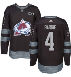 Men's Adidas Colorado Avalanche #4 Tyson Barrie Authentic Black 1917-2017 100th Anniversary NHL Jersey