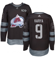 Men's Adidas Colorado Avalanche #9 Paul Kariya Authentic Black 1917-2017 100th Anniversary NHL Jersey