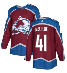 Men's Adidas Colorado Avalanche #41 Nicolas Meloche Premier Burgundy Red Home NHL Jersey