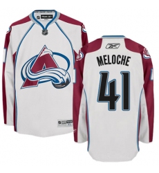 Women's Reebok Colorado Avalanche #41 Nicolas Meloche Authentic White Away NHL Jersey