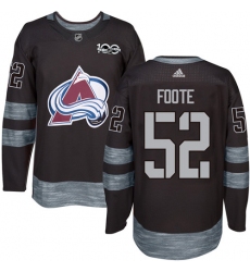 Men's Adidas Colorado Avalanche #52 Adam Foote Premier Black 1917-2017 100th Anniversary NHL Jersey