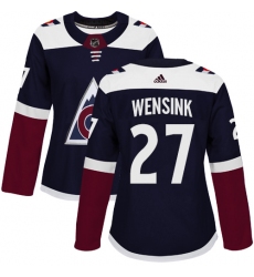 Women's Adidas Colorado Avalanche #27 John Wensink Authentic Navy Blue Alternate NHL Jersey