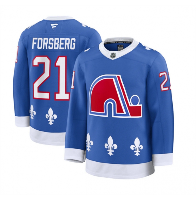Men's Colorado Avalanche #21 Peter Forsberg Blue 2025 Alternate Stitched Jersey