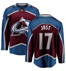 Youth Colorado Avalanche #17 Tyson Jost Fanatics Branded Maroon Home Breakaway NHL Jersey