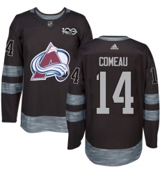 Men's Adidas Colorado Avalanche #14 Blake Comeau Authentic Black 1917-2017 100th Anniversary NHL Jersey