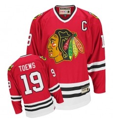 Men's CCM Chicago Blackhawks #19 Jonathan Toews Premier Red Throwback NHL Jersey