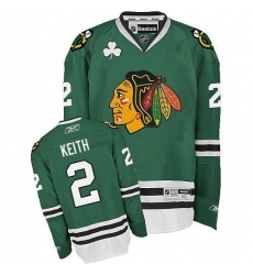 Men's Reebok Chicago Blackhawks #2 Duncan Keith Premier Green NHL Jersey