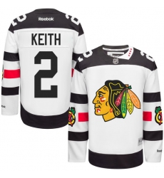 Youth Reebok Chicago Blackhawks #2 Duncan Keith Premier White 2016 Stadium Series NHL Jersey