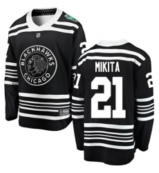 Youth Chicago Blackhawks #21 Stan Mikita Black 2019 Winter Classic Fanatics Branded Breakaway NHL Jersey