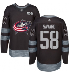 Men's Adidas Columbus Blue Jackets #58 David Savard Authentic Black 1917-2017 100th Anniversary NHL Jersey