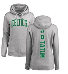 NBA Women's Nike Boston Celtics #0 Jayson Tatum Ash Backer Pullover Hoodie