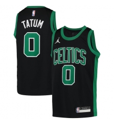 Youth Boston Celtics #0 Jayson Tatum Nike Black 2020-21 Swingman Player Jersey