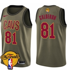Youth Nike Cleveland Cavaliers #81 Jose Calderon Swingman Green Salute to Service 2018 NBA Finals Bound NBA Jersey