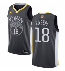 Men's Nike Golden State Warriors #18 Omri Casspi Swingman Black Alternate 2018 NBA Finals Bound NBA Jersey - Statement Edition