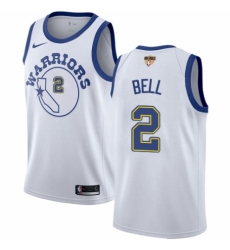 Youth Nike Golden State Warriors #2 Jordan Bell Authentic White Hardwood Classics 2018 NBA Finals Bound NBA Jersey
