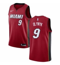 Men's Nike Miami Heat #9 Kelly Olynyk Authentic Red NBA Jersey Statement Edition