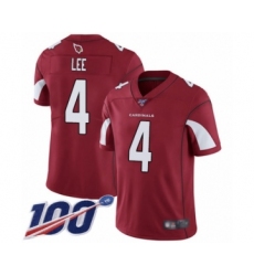 Men's Arizona Cardinals #4 Andy Lee Red Team Color Vapor Untouchable Limited Player 100th Season Football Jersey