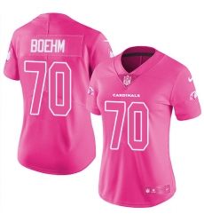 Women's Nike Arizona Cardinals #70 Evan Boehm Limited Pink Rush Fashion NFL Jersey