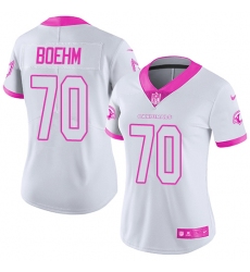 Women's Nike Arizona Cardinals #70 Evan Boehm Limited White/Pink Rush Fashion NFL Jersey