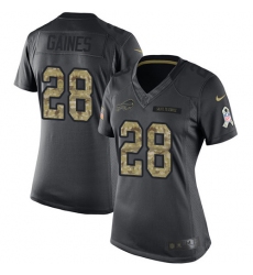 Women's Nike Buffalo Bills #28 E.J. Gaines Limited Black 2016 Salute to Service NFL Jersey