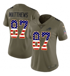 Women's Nike Buffalo Bills #87 Jordan Matthews Limited Olive/USA Flag 2017 Salute to Service NFL Jersey
