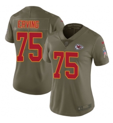 Women's Nike Kansas City Chiefs #75 Cameron Erving Limited Olive 2017 Salute to Service NFL Jersey