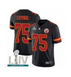 Youth Kansas City Chiefs #75 Cameron Erving Limited Black Rush Vapor Untouchable Super Bowl LIV Bound Football Jersey
