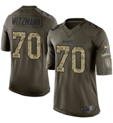 Men's Nike Kansas City Chiefs #70 Bryan Witzmann Elite Green Salute to Service NFL Jersey