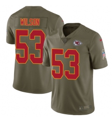 Youth Nike Kansas City Chiefs #53 Ramik Wilson Limited Olive 2017 Salute to Service NFL Jersey