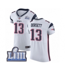 Men's Nike New England Patriots #13 Phillip Dorsett White Vapor Untouchable Elite Player Super Bowl LIII Bound NFL Jersey