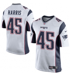 Men's Nike New England Patriots #45 David Harris Game White NFL Jersey