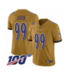 Youth Baltimore Ravens #99 Matt Judon Limited Gold Inverted Legend 100th Season Football Jersey