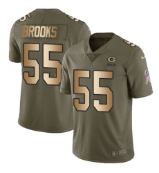 Men's Nike Green Bay Packers #55 Ahmad Brooks Limited Olive/Gold 2017 Salute to Service NFL Jersey