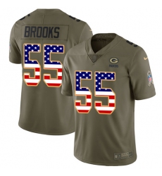 Men's Nike Green Bay Packers #55 Ahmad Brooks Limited Olive/USA Flag 2017 Salute to Service NFL Jersey