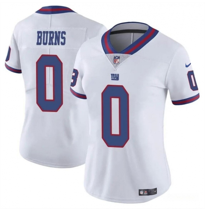 Women's New York Giants #0 Brian Burns White Stitched Jersey(Run Small)
