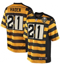 Men's Nike Pittsburgh Steelers #21 Joe Haden Game Yellow/Black Alternate 80TH Anniversary Throwback NFL Jersey