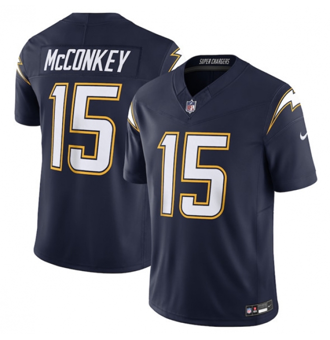 Men's Los Angeles Chargers #15 Ladd McConkey Navy 2025 F.U.S.E. Alternate Vapor Limited Football Stitched Jersey
