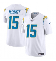 Men's Los Angeles Chargers #15 Ladd McConkey White 2024 Draft Vapor Limited Football Stitched Jersey