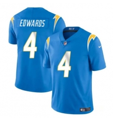 Men's Los Angeles Chargers #4 Gus Edwards Light Blue Vapor Limited Football Stitched Jersey
