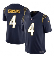 Men's Los Angeles Chargers #4 Gus Edwards Navy Vapor Limited Football Stitched Jersey