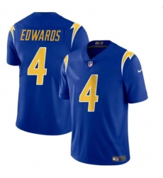 Men's Los Angeles Chargers #4 Gus Edwards Royal Vapor Limited Football Stitched Jersey