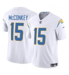 Youth Los Angeles Chargers #15 Ladd McConkey White 2024 Draft F.U.S.E Vapor Limited Football Stitched Jersey