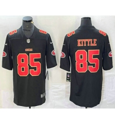 Men's San Francisco 49ers #85 George Kittle Black Red Fashion Vapor Limited Stitched Jersey