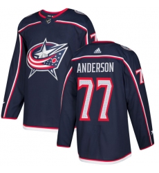 Men's Adidas Columbus Blue Jackets #77 Josh Anderson Premier Navy Blue Home NHL Jersey
