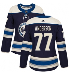 Women's Adidas Columbus Blue Jackets #77 Josh Anderson Authentic Navy Blue Alternate NHL Jersey